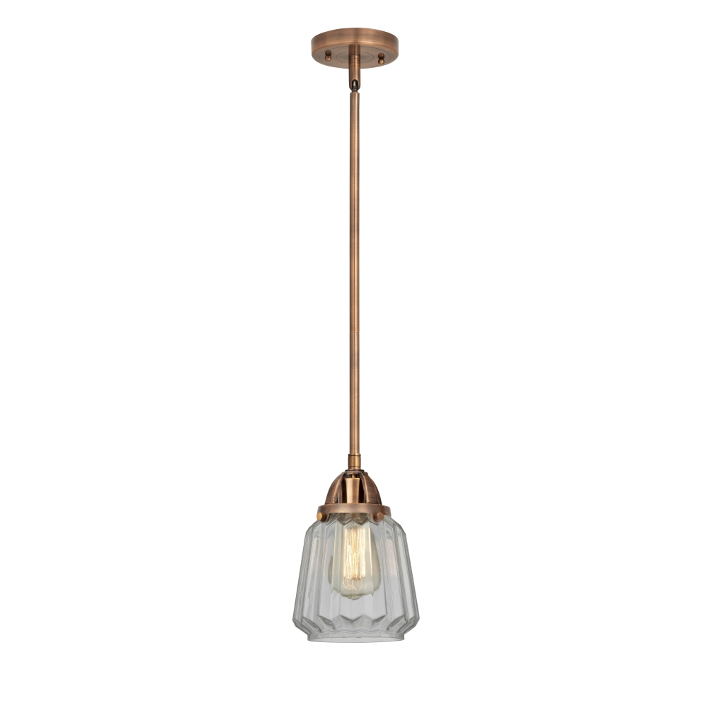 Innovations 288-1S-AC-G142 Chatham 1 Light  6 inch Mini Pendant in Antique Copper