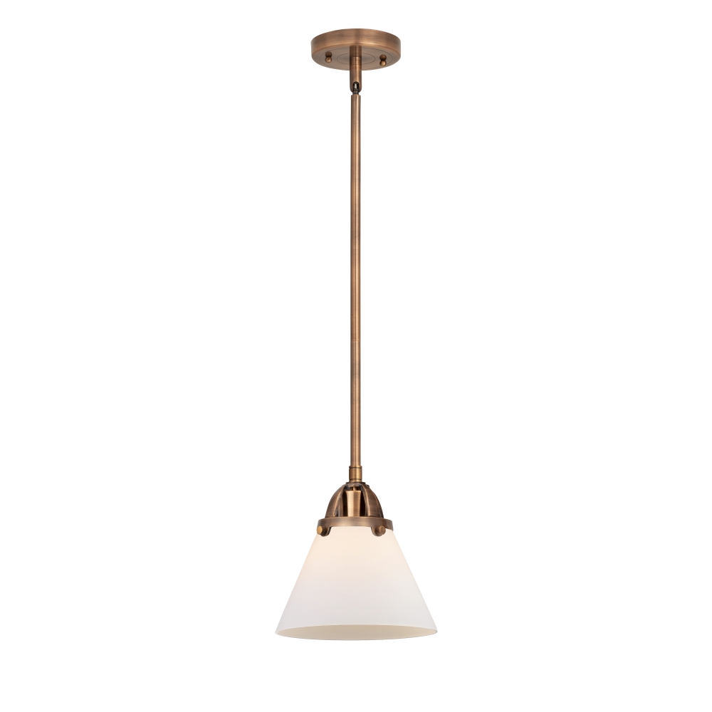 Innovations 288-1S-AC-G41 Large Cone 1 Light  7.75 inch Mini Pendant in Antique Copper