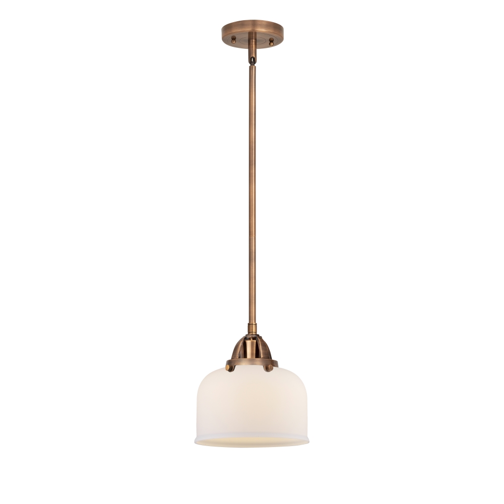 Innovations 288-1S-AC-G71 Large Bell 1 Light  8 inch Mini Pendant in Antique Copper