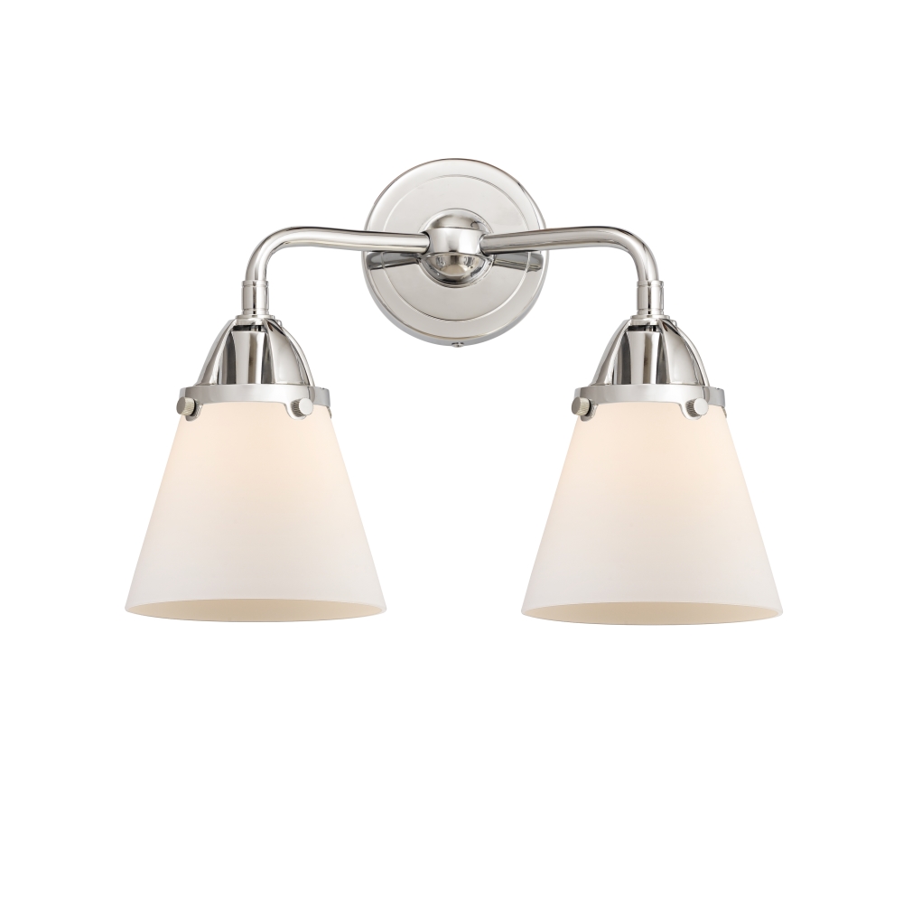 Innovations 288-2W-PC-G61 Small Cone 2 Light  14.25 inch Bath Vanity Light in Polished Chrome