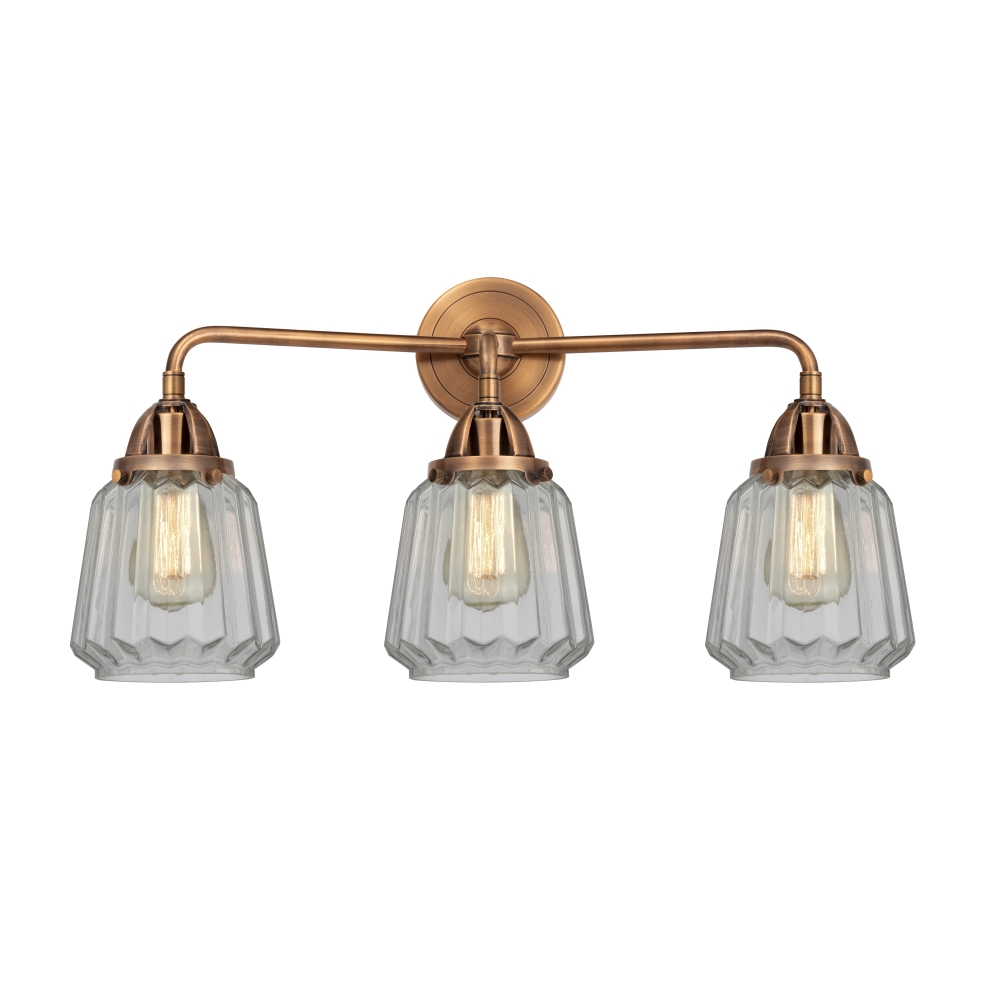 Innovations 288-3W-AC-G142 Chatham 3 Light  24 inch Bath Vanity Light in Antique Copper
