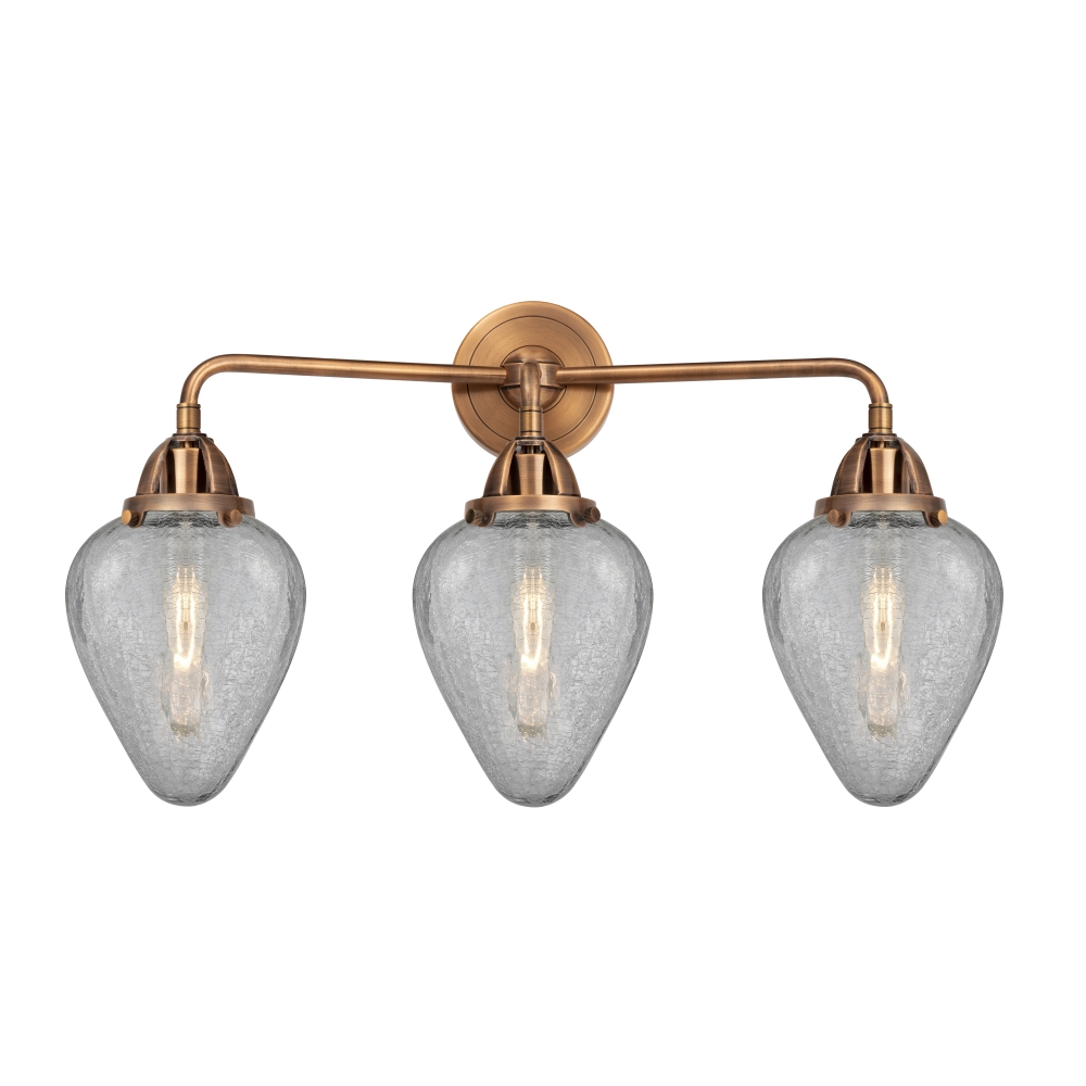 Innovations 288-3W-AC-G165-LED Geneseo 3 Light  24.5 inch Bath Vanity Light in Antique Copper