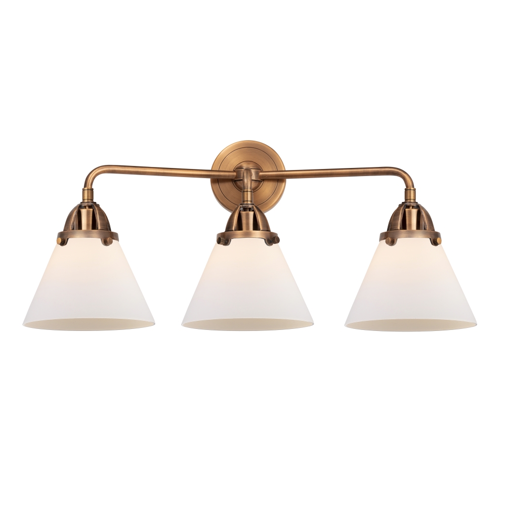 Innovations 288-3W-AC-G41 Large Cone 3 Light  25.75 inch Bath Vanity Light in Antique Copper