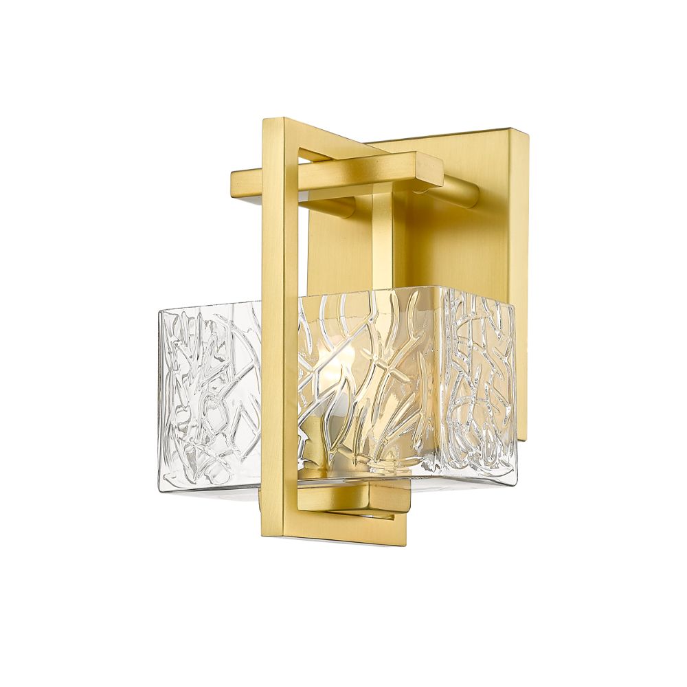 Innovations 312-1W-SG-CL-LED Striate 1 Light 5.25 inch Bath Vanity Light in Satin Gold