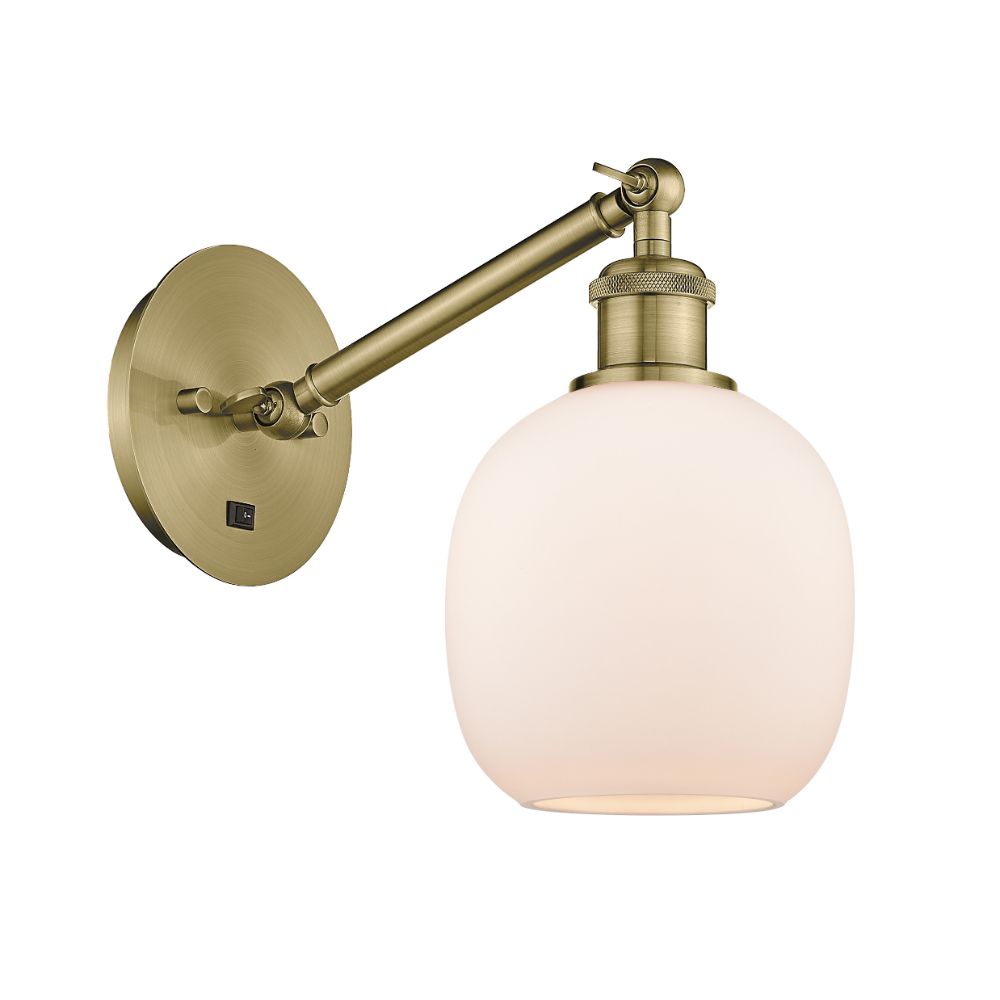 Innovations 317-1W-AB-G101 Belfast 1 Light Sconce part of the Ballston Collection in Antique Brass