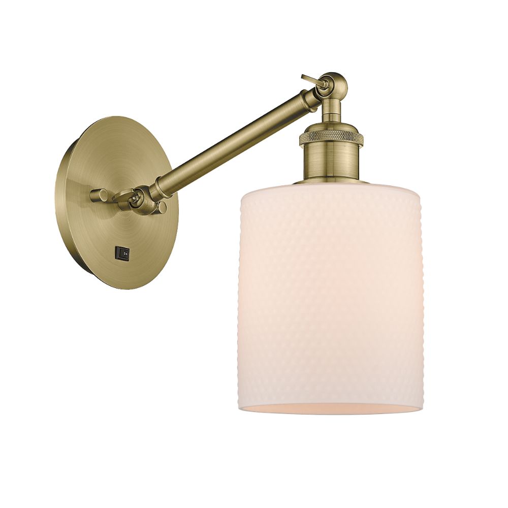 Innovations 317-1W-AB-G111 Cobbleskill 1 Light Sconce part of the Ballston Collection in Antique Brass