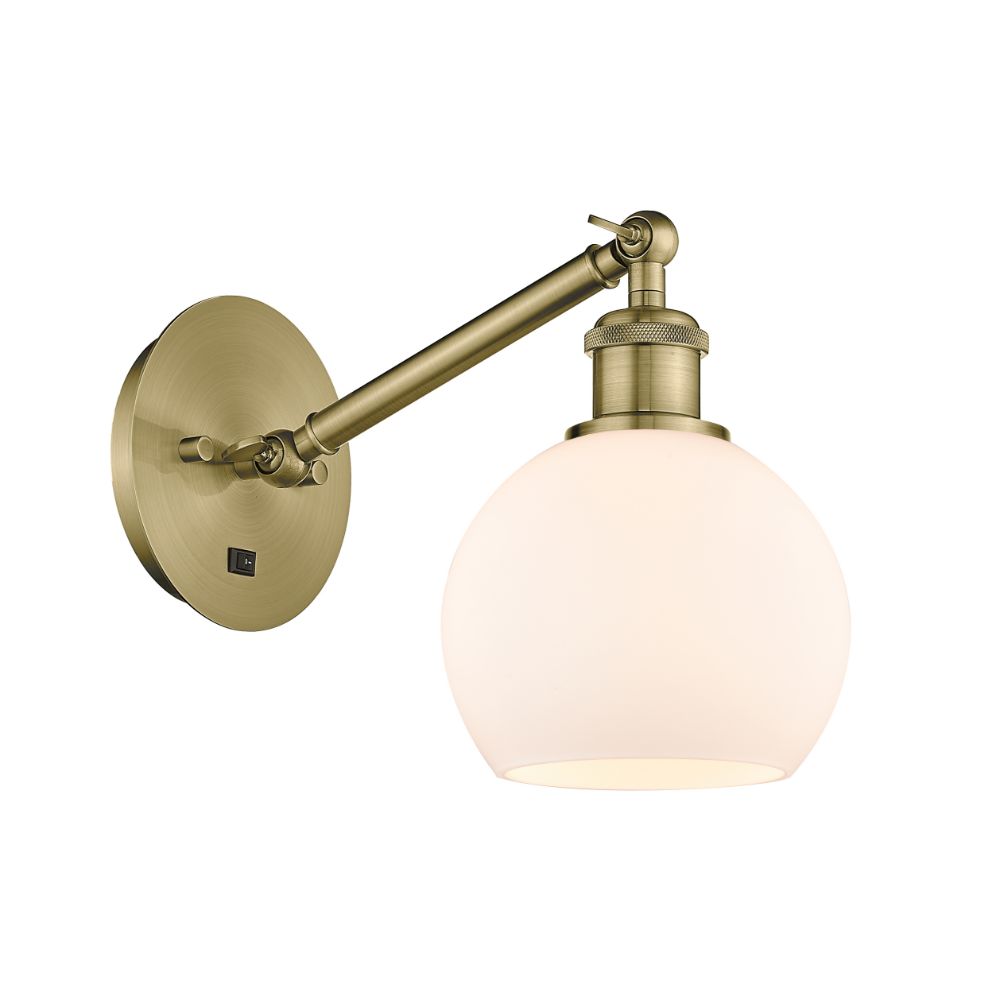 Innovations 317-1W-AB-G121-6 Athens 1 Light 6 inch Sconce in Antique Brass