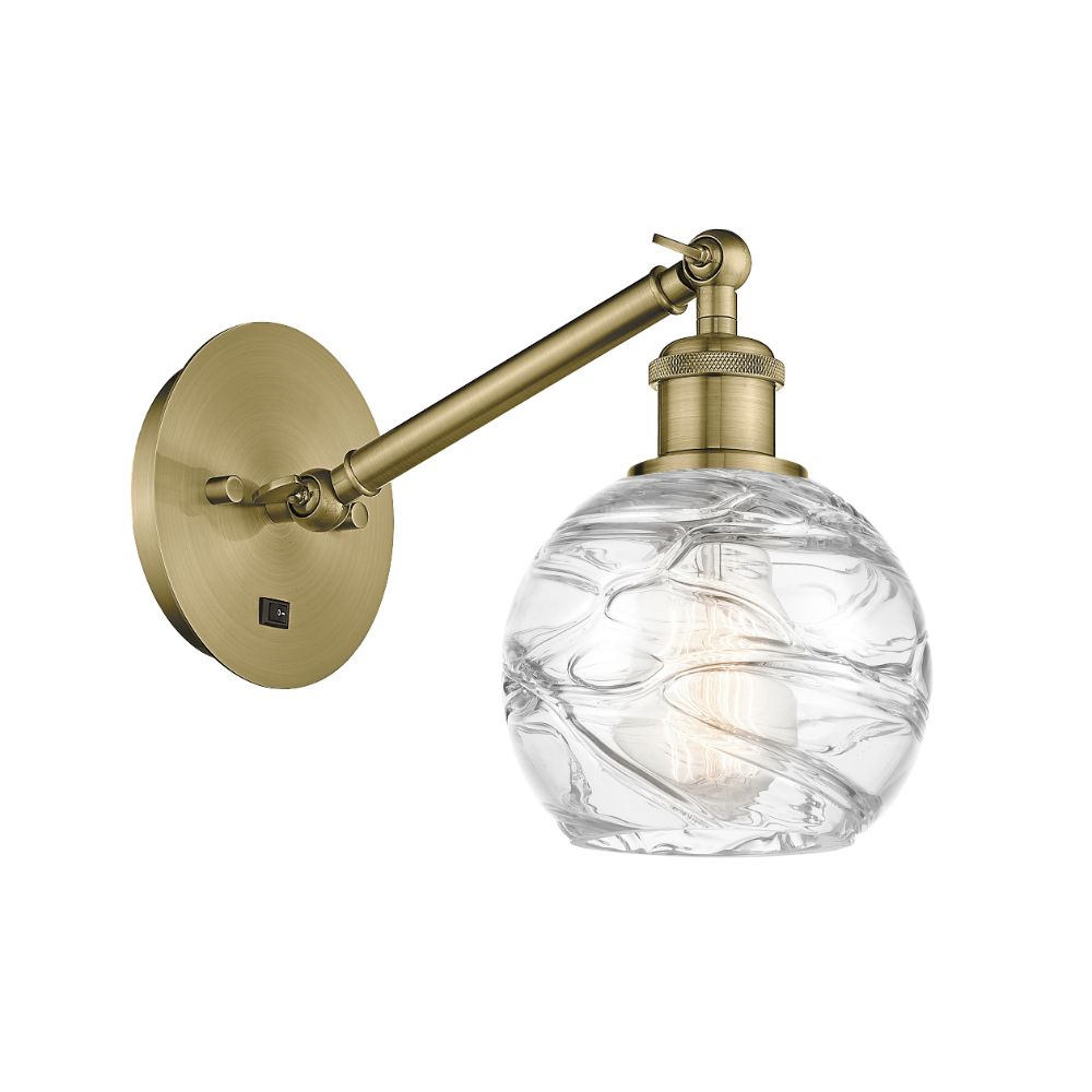 Innovations 317-1W-AB-G1213-6 Deco Swirl 1 Light 6 inch Sconce in Antique Brass