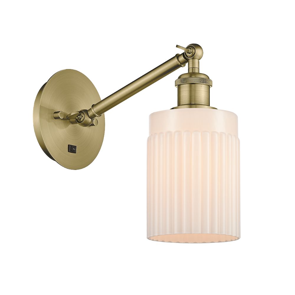 Innovations 317-1W-AB-G341-LED Hadley 1 Light Sconce part of the Ballston Collection in Antique Brass