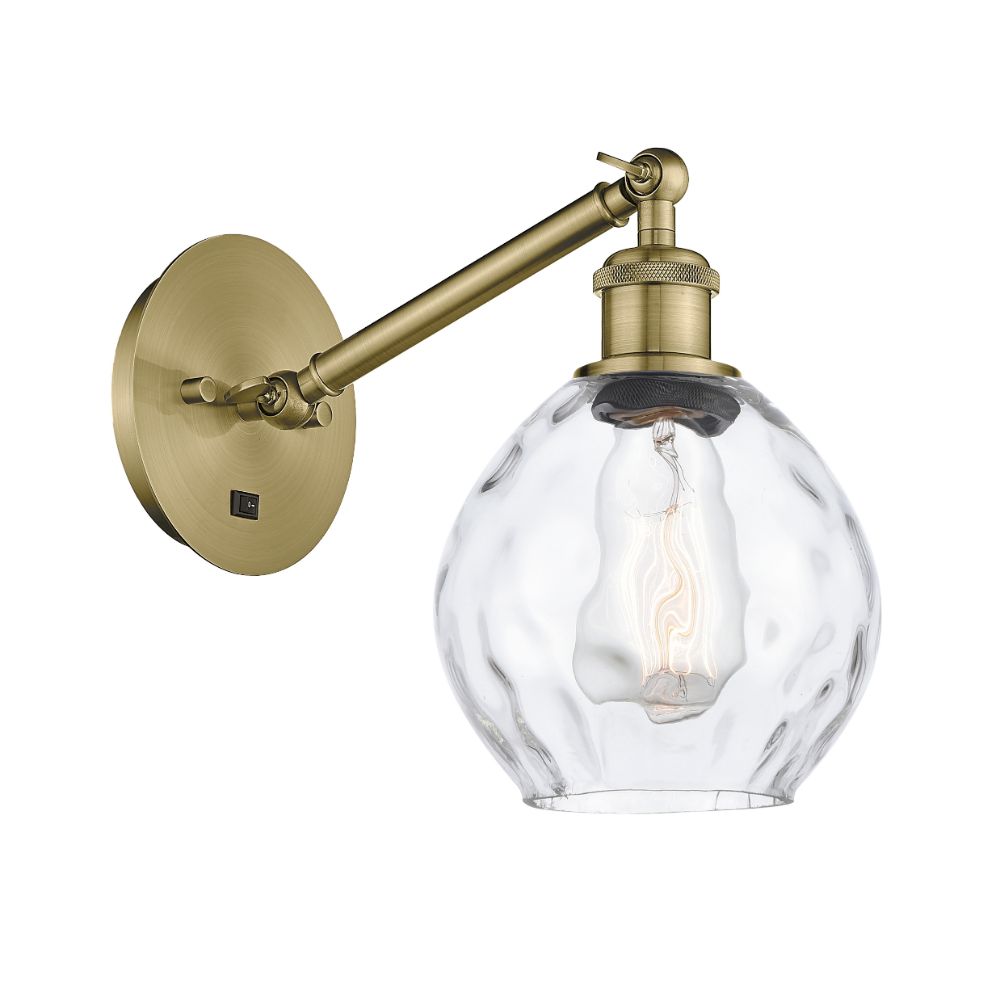 Innovations 317-1W-AB-G362 Small Waverly 1 Light Sconce part of the Ballston Collection in Antique Brass