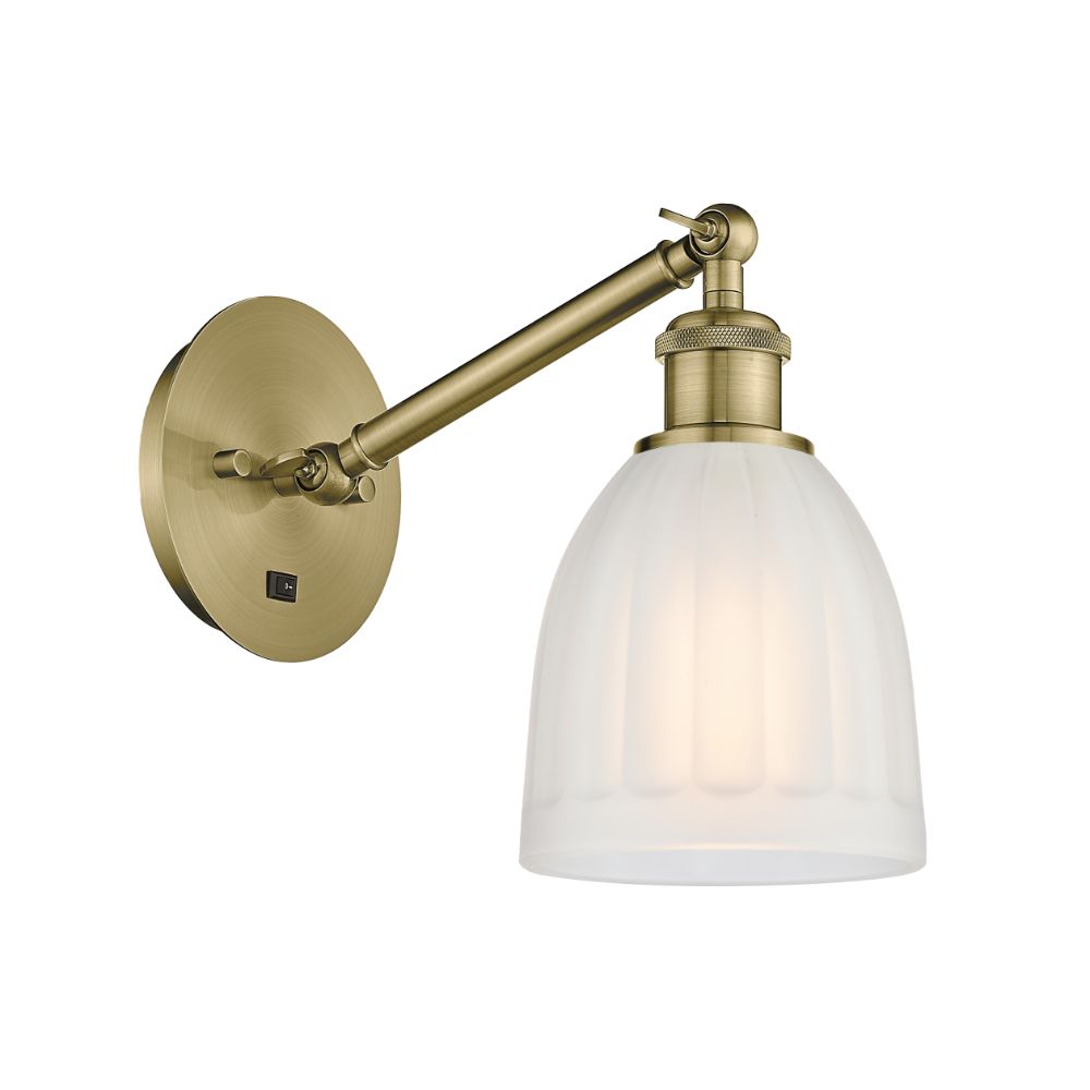 Innovations 317-1W-AB-G441 Brookfield 1 Light Sconce part of the Ballston Collection in Antique Brass