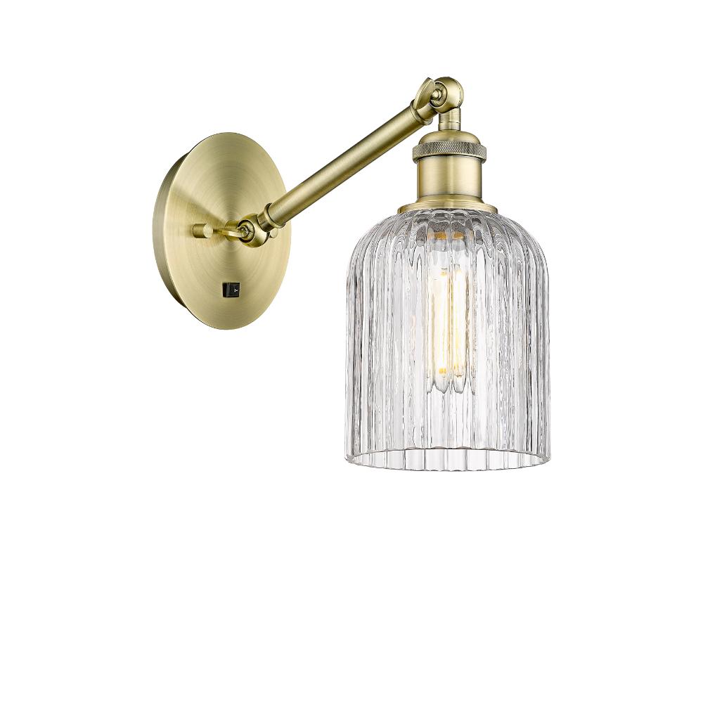 Innovations Lighting 317-1W-AB-G559-5CL Ballston - Bridal Veil - 1 Light 5" Sconce - Arm Adjusts Up and Down - Antique Brass Finish - Clear Shade