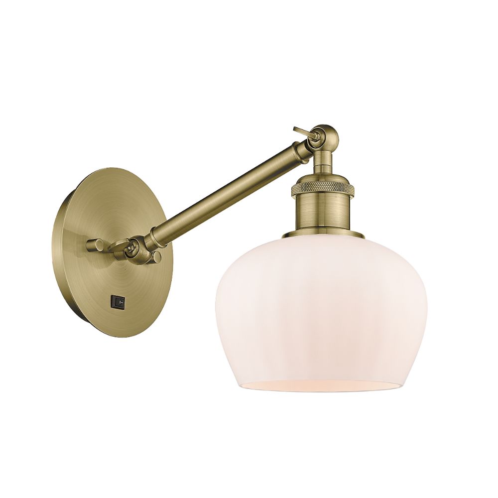 Innovations 317-1W-AB-G91 Fenton 1 Light Sconce part of the Ballston Collection in Antique Brass