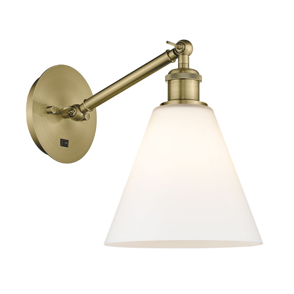 Innovations 317-1W-AB-GBC-81 Ballston Cone 1 Light  8 inch Sconce in Antique Brass