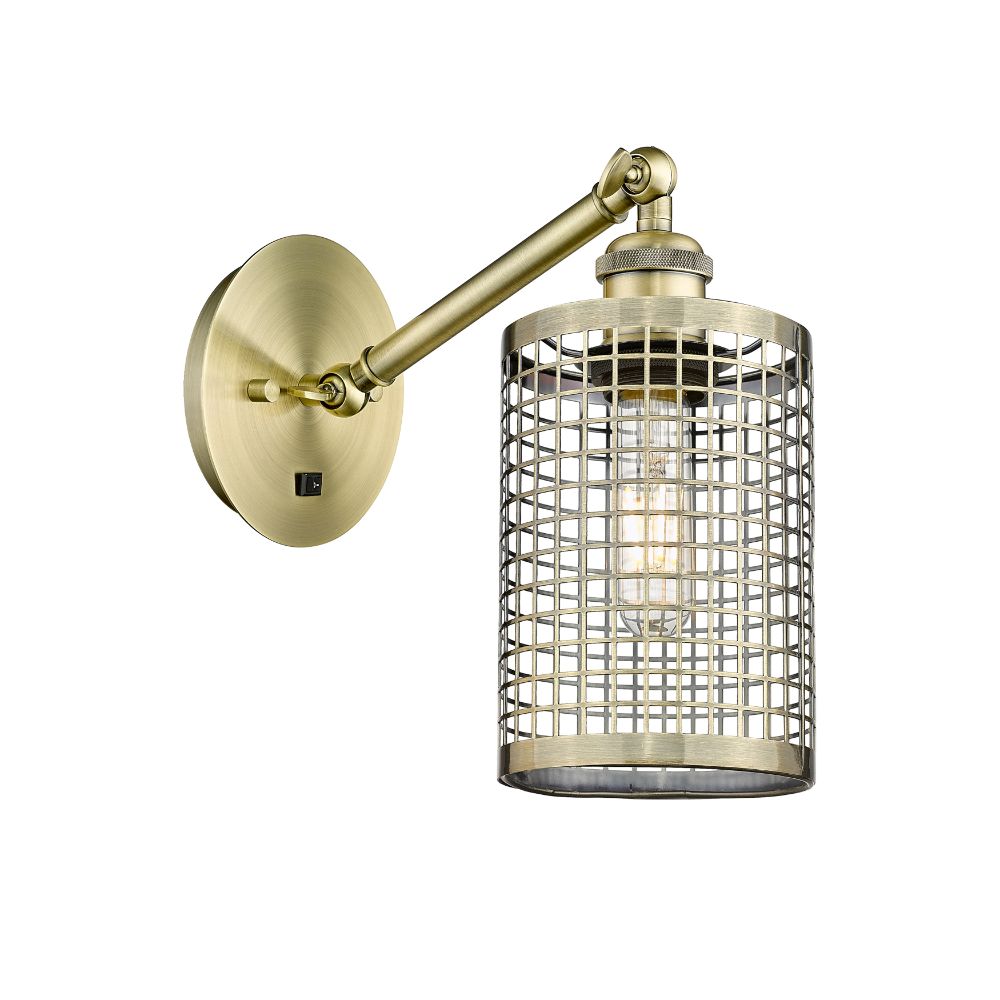 Innovations 317-1W-AB-M18-AB Nestbrook - 1 Light Wall-mounted Sconce - Antique Brass Finish - Antique Brass Metal Shade