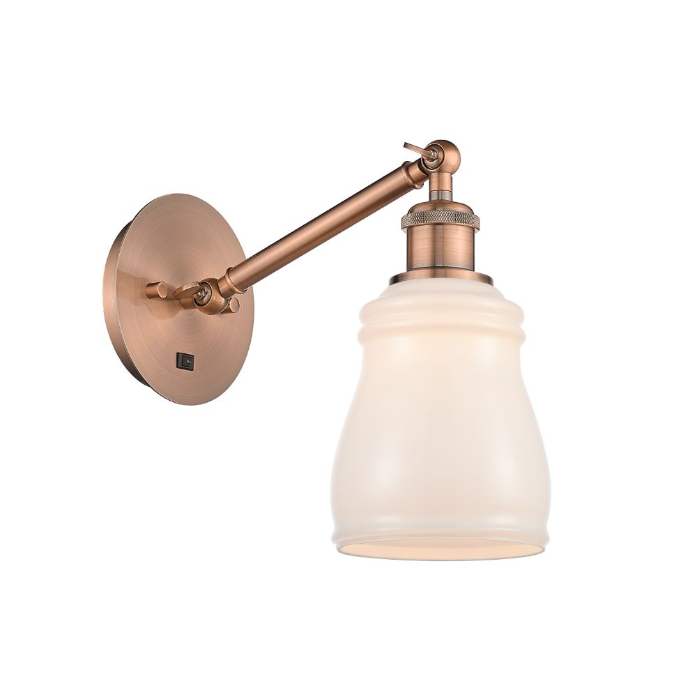 Innovations 317-1W-AC-G391 Ellery 1 Light Sconce part of the Ballston Collection in Antique Copper