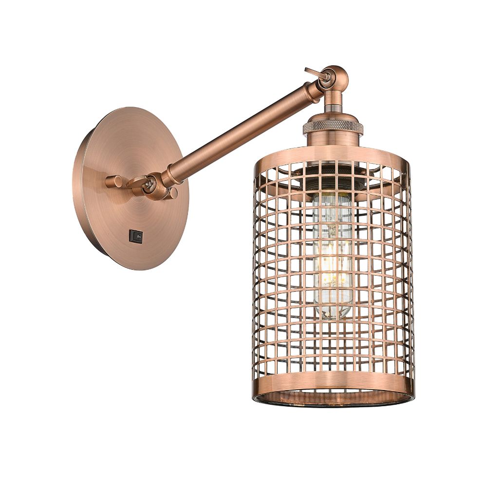 Innovations 317-1W-AC-M18-AC Nestbrook - 1 Light Wall-mounted Sconce - Antique Copper Finish - Antique Copper Shade