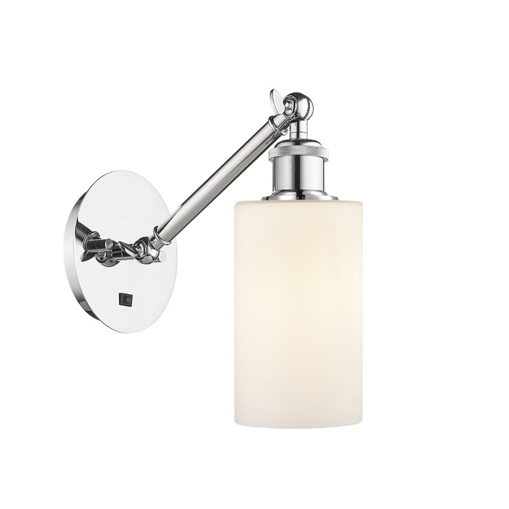 Innovations 317-1W-PC-G801 Clymer 1 Light Sconce part of the Ballston Collection in Polished Chrome