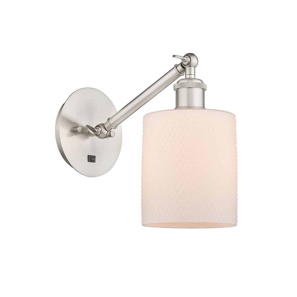 Innovations 317-1W-SN-G111 Cobbleskill 1 Light Sconce part of the Ballston Collection in Brushed Satin Nickel