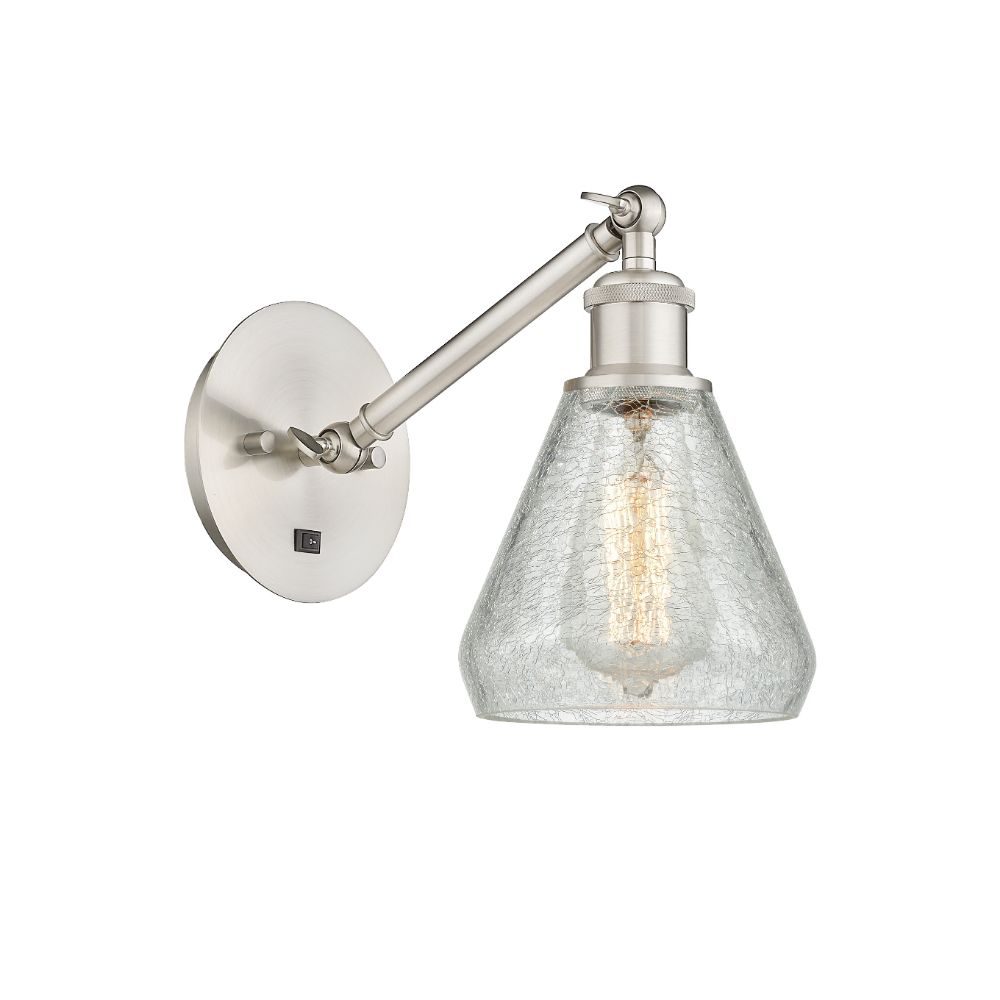Innovations 317-1W-SN-G275-LED Conesus 1 Light Sconce part of the Ballston Collection in Brushed Satin Nickel