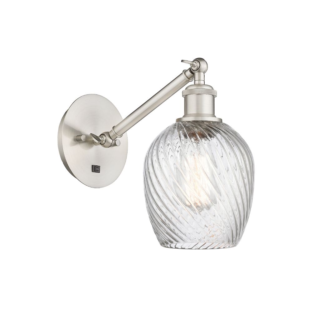 Innovations 317-1W-SN-G292 Salina 1 Light Sconce part of the Ballston Collection in Brushed Satin Nickel