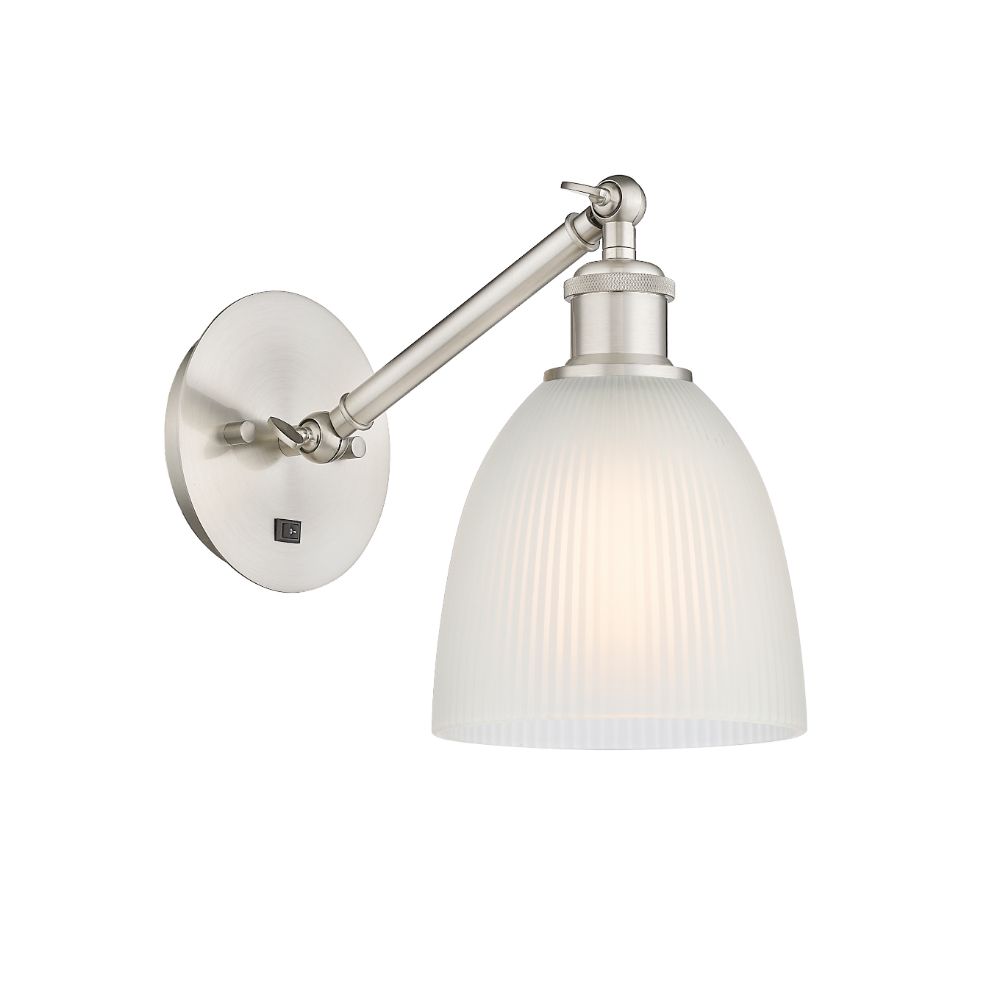 Innovations 317-1W-SN-G381 Castile 1 Light Sconce part of the Ballston Collection in Brushed Satin Nickel