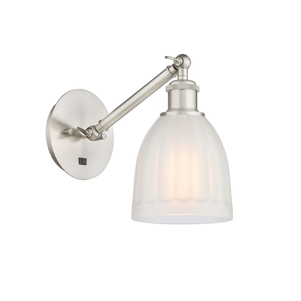 Innovations 317-1W-SN-G441 Brookfield 1 Light Sconce part of the Ballston Collection in Brushed Satin Nickel