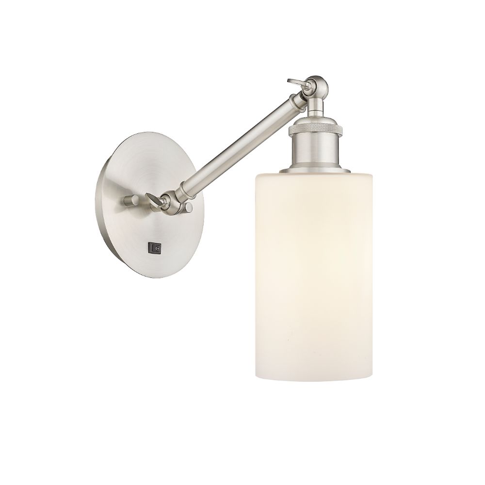 Innovations 317-1W-SN-G801 Clymer 1 Light Sconce part of the Ballston Collection in Brushed Satin Nickel