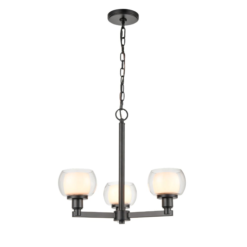 Innovations 330-3CR-BK-CLW Cairo 3 Light 19.625 inch Pendant in Black