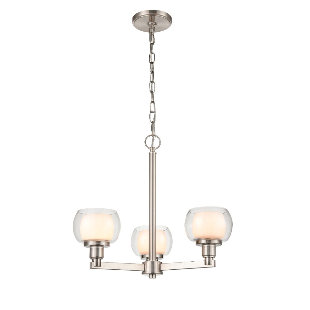 Innovations 330-3CR-SN-CLW Cairo 3 Light 19.625 inch Pendant in Satin Nickel