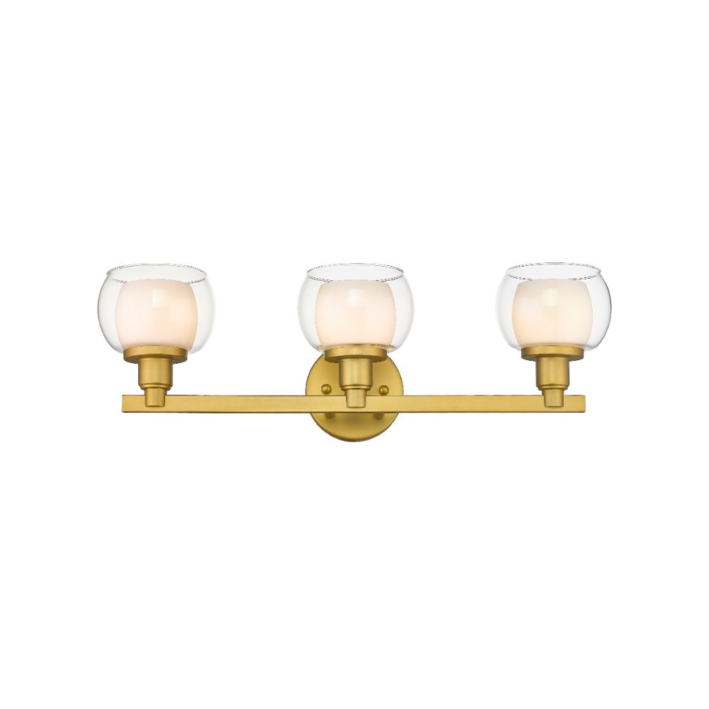 Innovations 330-3W-SG-CLW-LED Cairo 3 Light 23.5 inch Bath Vanity Light in Satin Gold