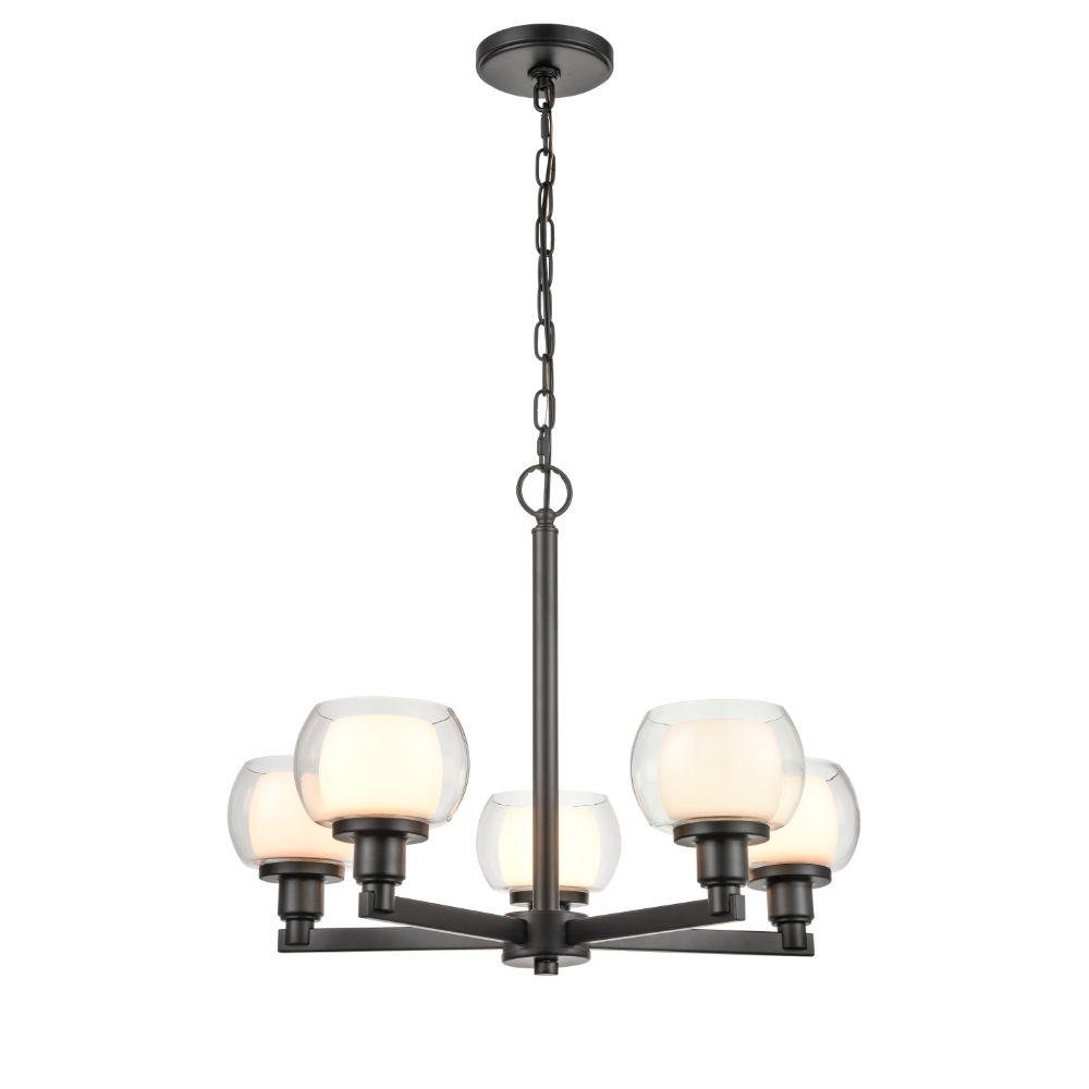 Innovations 330-5CR-BK-CLW Cairo 5 Light 20 inch Chandelier in Black