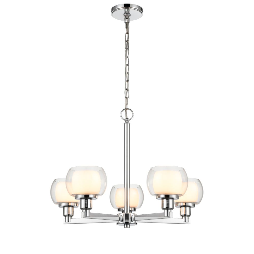 Innovations 330-5CR-PC-CLW Cairo 5 Light 20 inch Chandelier in Polished Chrome