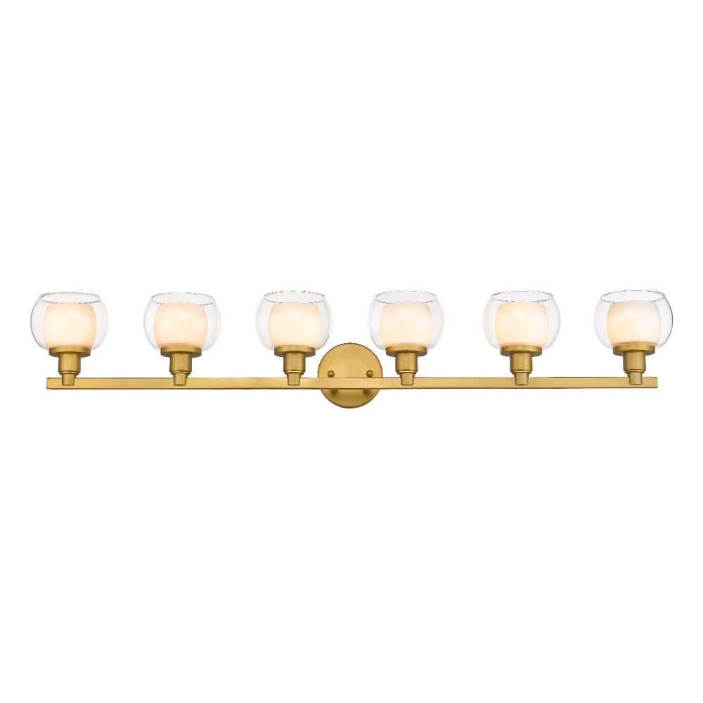 Innovations 330-6W-SG-CLW-LED Cairo 4 Light 44.75 inch Bath Vanity Light in Satin Gold