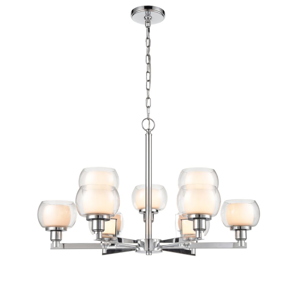 Innovations 330-9CR-PC-CLW Cairo 9 Light 30 inch Chandelier in Polished Chrome