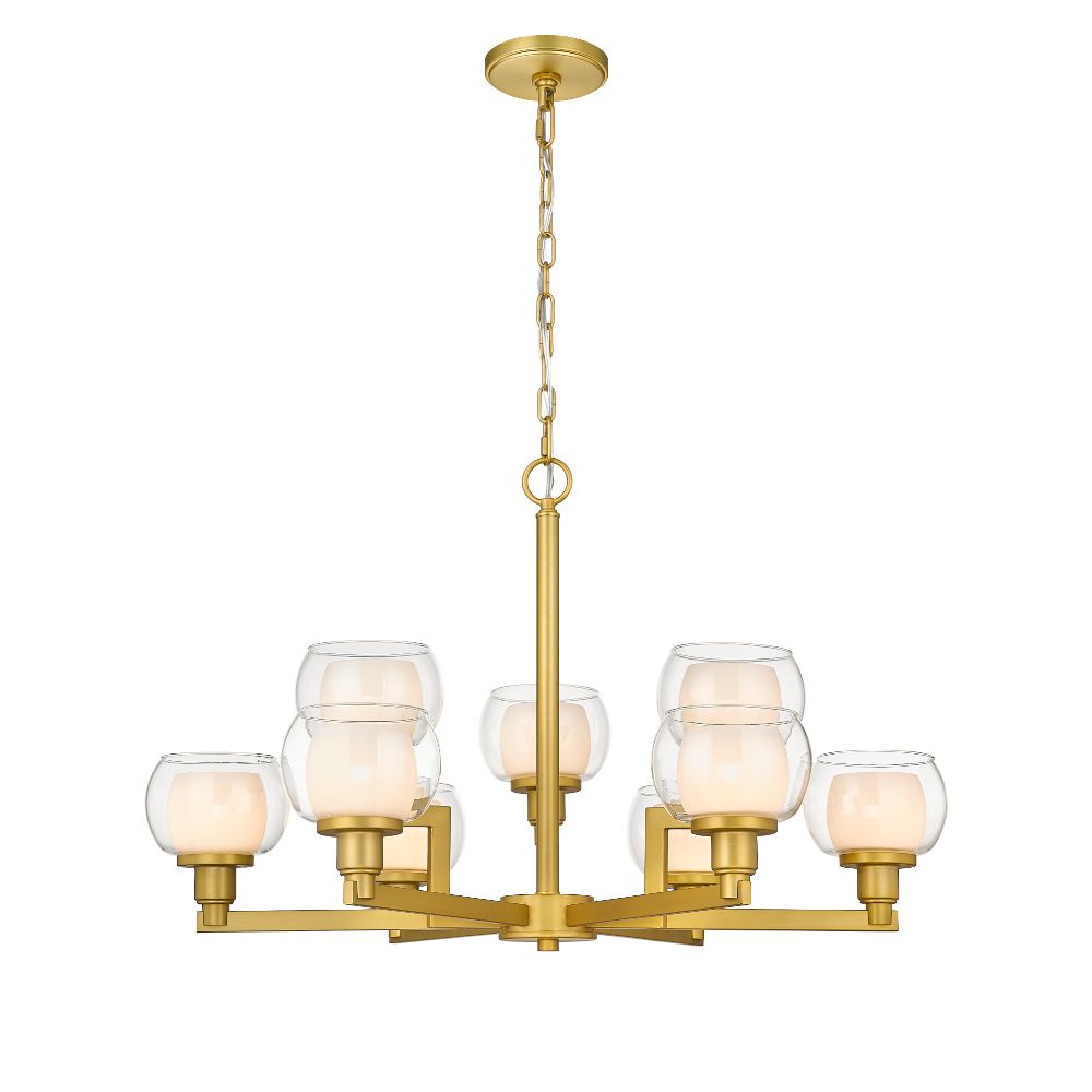 Innovations 330-9CR-SG-CLW Cairo 9 Light 30 inch Chandelier in Satin Gold