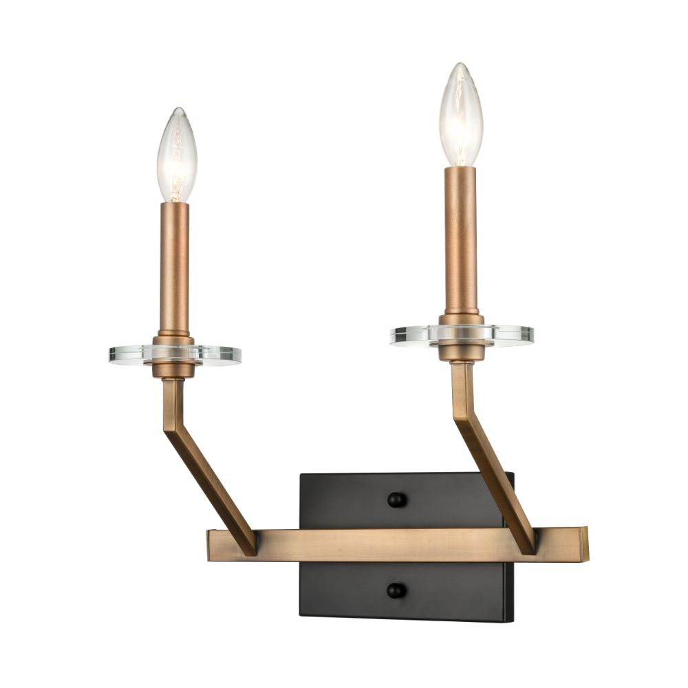 Innovations 331-2W-BBG Raleigh 2 Light 12.5 inch Sconce in Black Brushed Brass