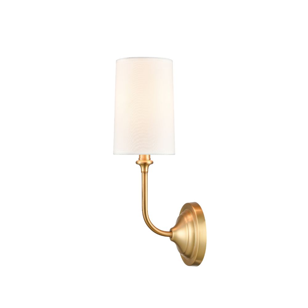 Innovations 372-1W-SG-S1 Giselle 1 Light 5" Sconce Off-White Shade in Satin Gold