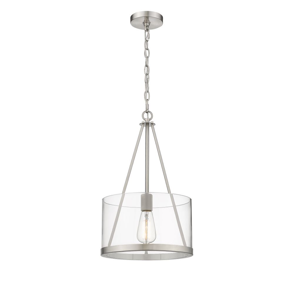 Innovations 383-1S-SN-G383A-12CL-LED Marissa 1 Light 12 inch Mini Pendant in Brushed Satin Nickel