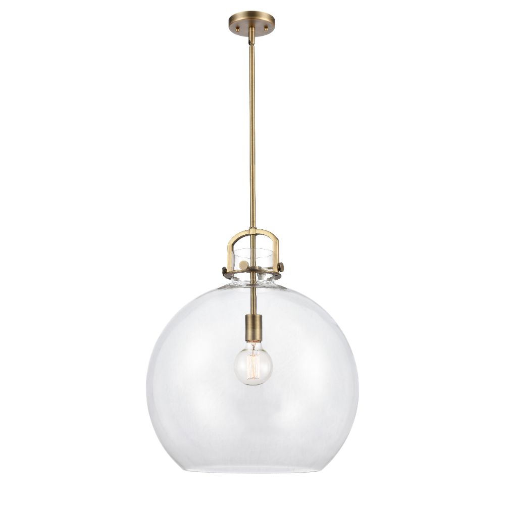 Innovations 410-1S-BB-18CL Newton Sphere 1 Light  18 inch Mini Pendant in Brushed Brass