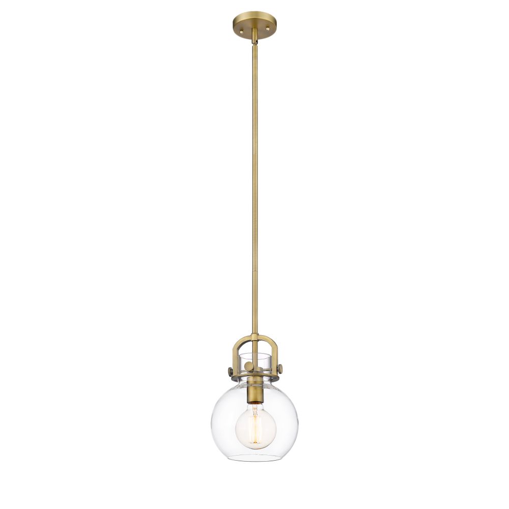 Innovations 410-1S-BB-8CL Newton Sphere 1 Light 8 inch Mini Pendant in Brushed Brass
