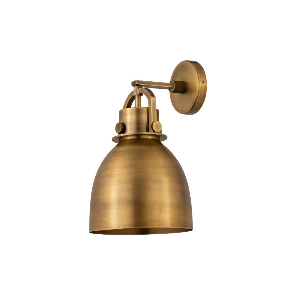 Innovations 410-1W-BB-M412-8BB Newton Metal Bell - 1 Light 8" Wall-mounted Sconce - Brushed Brass Finish - Brushed Brass Metal Shade