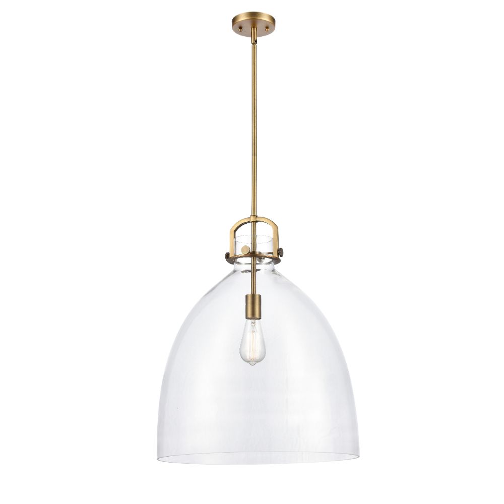 Innovations 412-1S-BB-18CL Newton Bell 1 Light  18 inch Mini Pendant in Brushed Brass