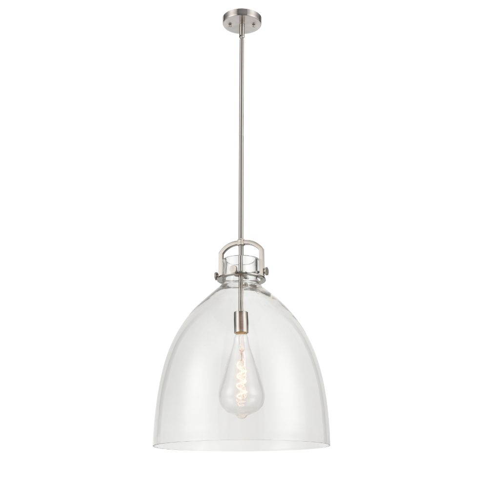 Aylan Home IL4121SSN18CL Newton Bell 1 Light  18 inch Mini Pendant in Brushed Satin Nickel