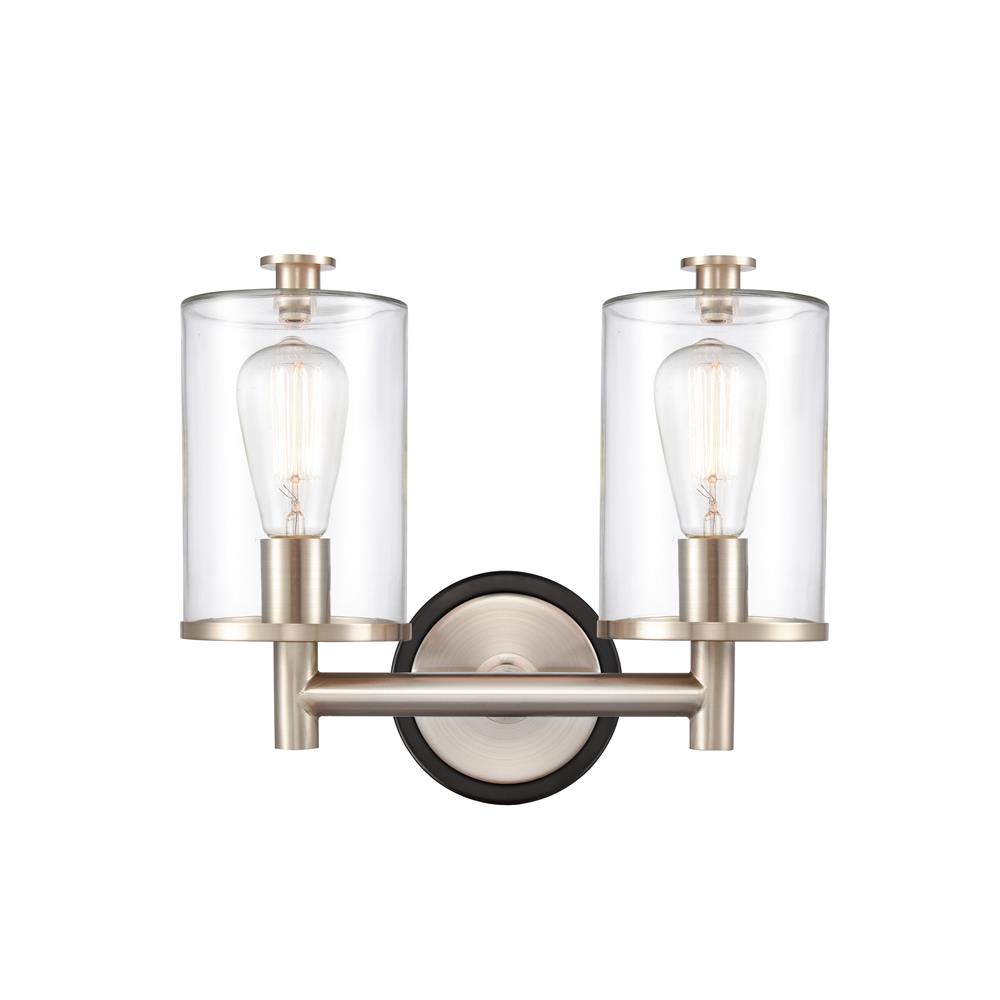 Innovations 418-2W-BSN-CL-LED Marlowe Bath Vanity Light in Black Satin Nickel