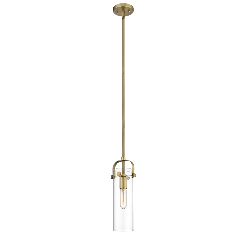 Innovations 423-1S-BB-4CL Pilaster 1 Light 25 inch Mini Pendant in Brushed Brass