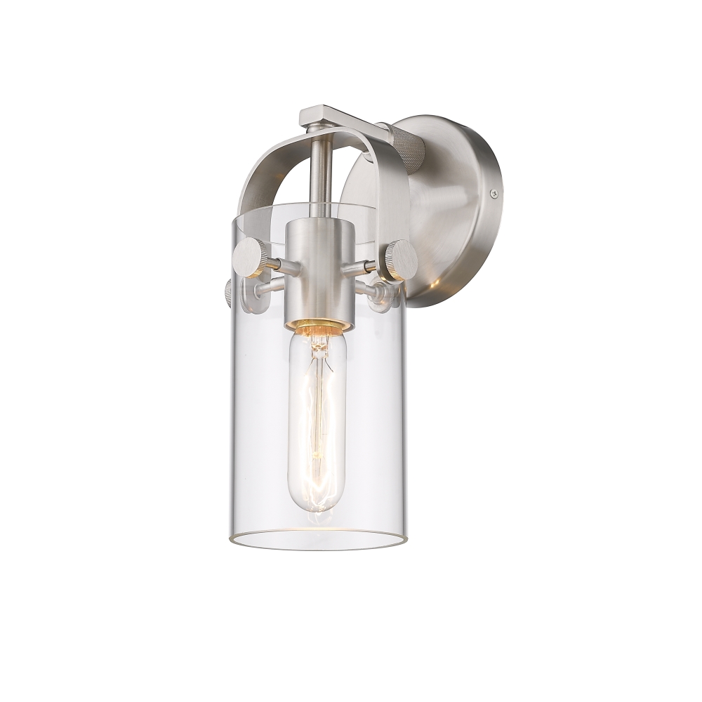 Innovations 423-1W-SN-4CL Pilaster 1 Light 8 inch Sconce in Brushed Satin Nickel