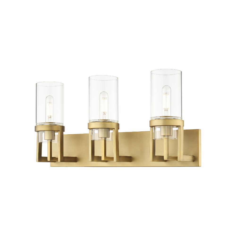 Innovations 426-3W-BB-G426-8CL Utopia - 3 Light 8" Wall-mounted Bath Vanity Light - Brushed Brass Finish - Clear Glass Shade