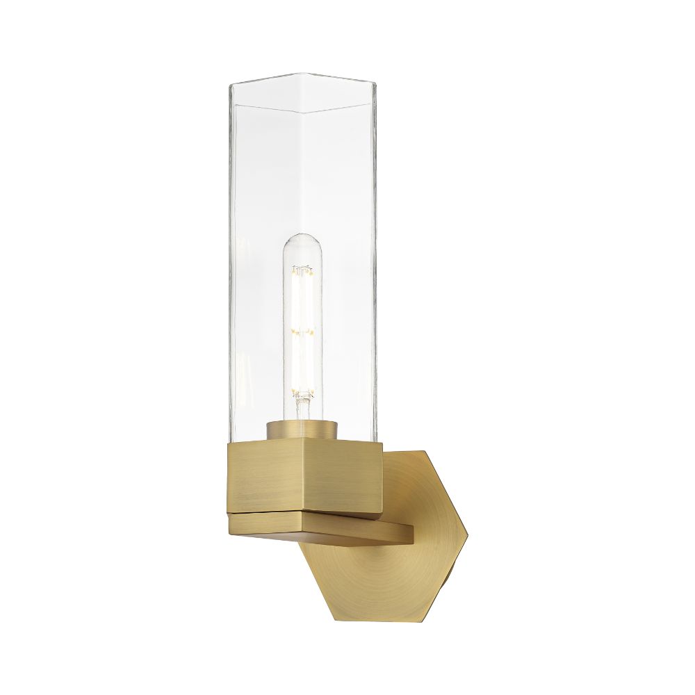 Innovations 427-1W-BB-G427-14CL Claverack - 1 Light 14" Wall-mounted Sconce - Brushed Brass Finish - Clear Glass Shade