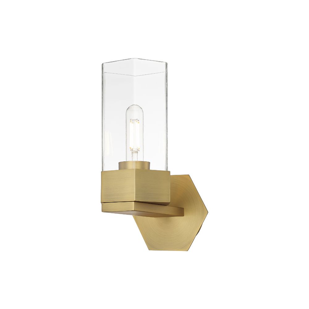 Innovations 427-1W-BB-G427-9CL Claverack - 1 Light 9" Wall-mounted Sconce - Brushed Brass Finish - Clear Glass Shade
